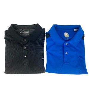 Lot of 2 Callaway X-Series Golf Polo Shirts Short Sleeve Blue Black